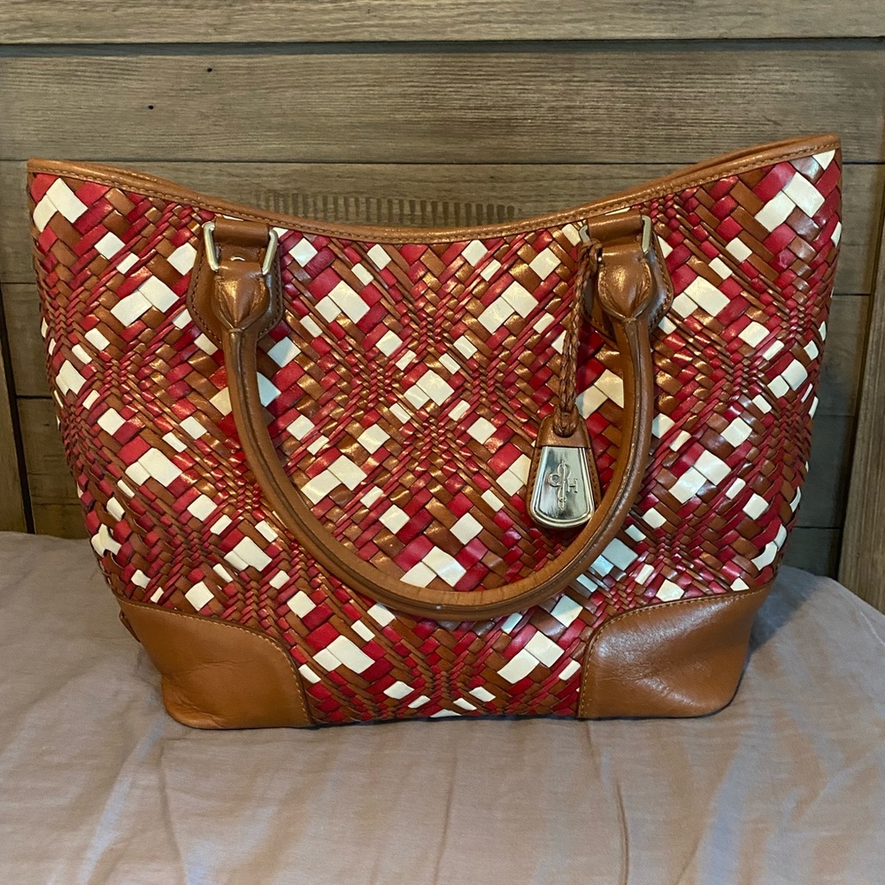 Cole Haan woven leather handbag
